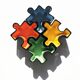 Ensemble de vide poches puzzle en céramique. Italie, années 80
