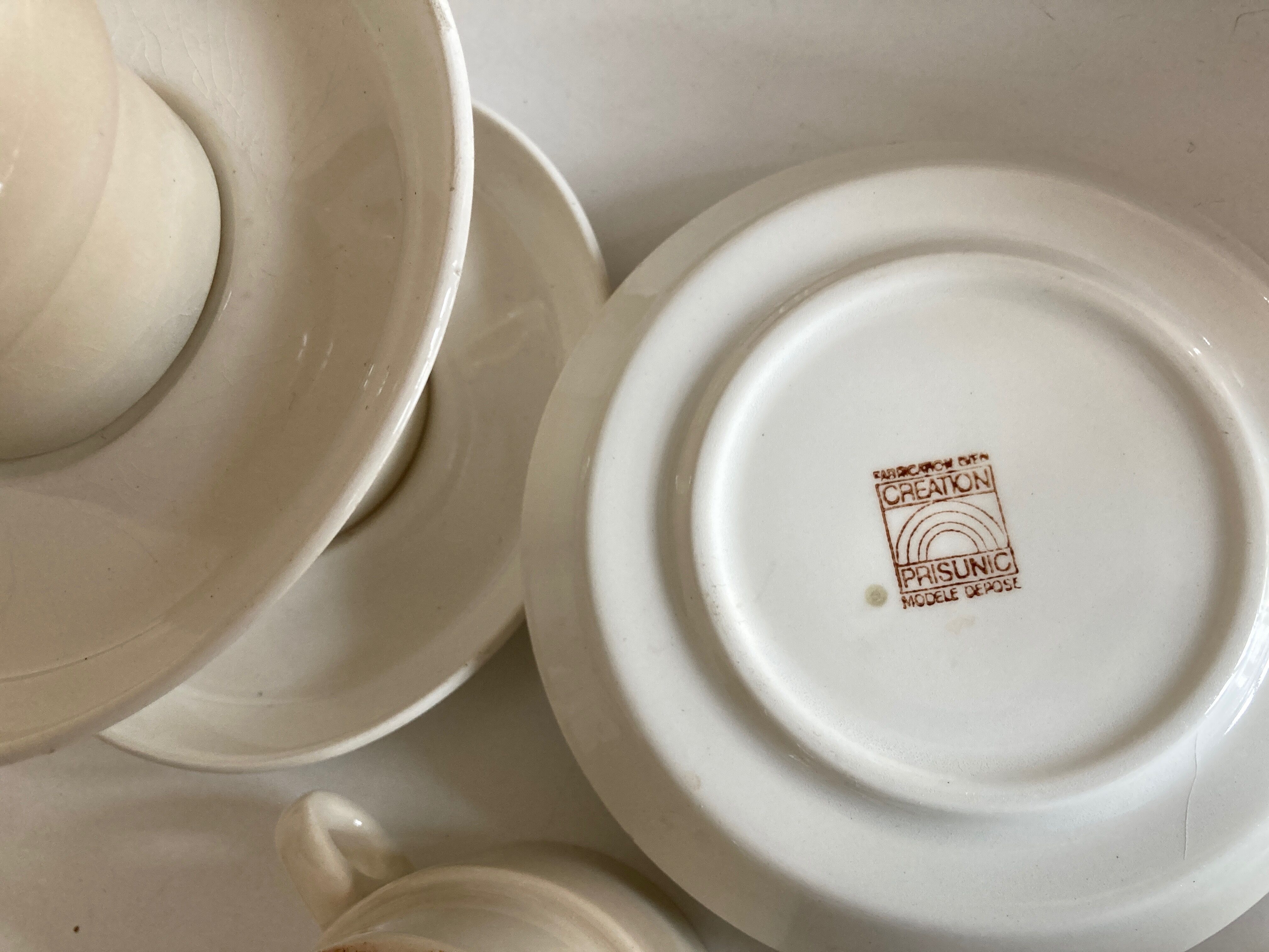 Gien's Cups in Faience Creation Prisunic 1970