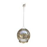 Suspension ancienne verre moulé doré années 70 vintage