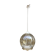 Hanging old molded glass golden + support white 70s vintage
