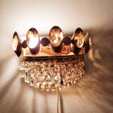 Set of 2 Palwa wall lights, crystal sconces, Hollywood Regency glam vintage decor lamps, 1960s