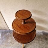 Pedestal table - Mute mahogany servant - With three trays resting on a tripod base - 1880