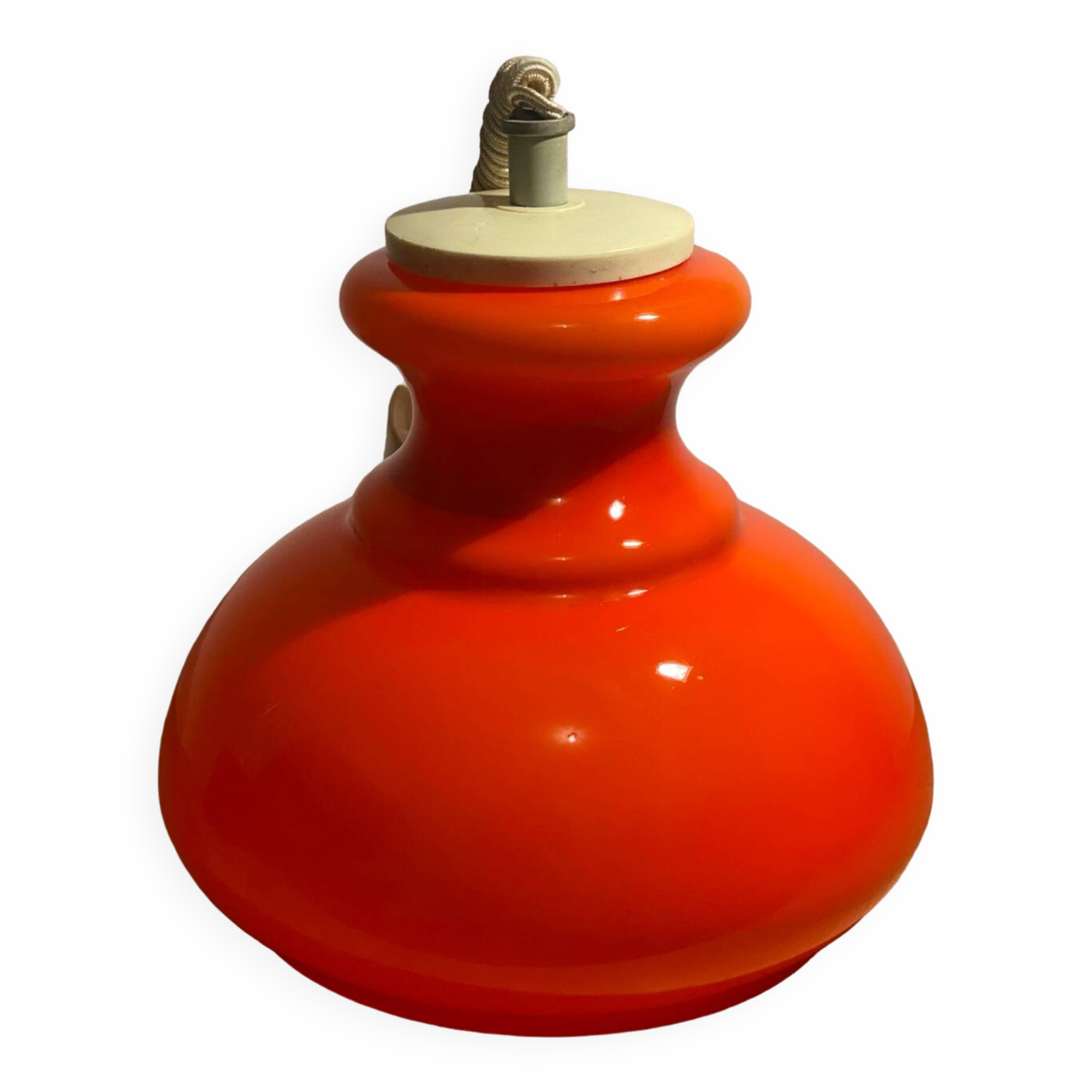 Vintage orange opaline pendant light