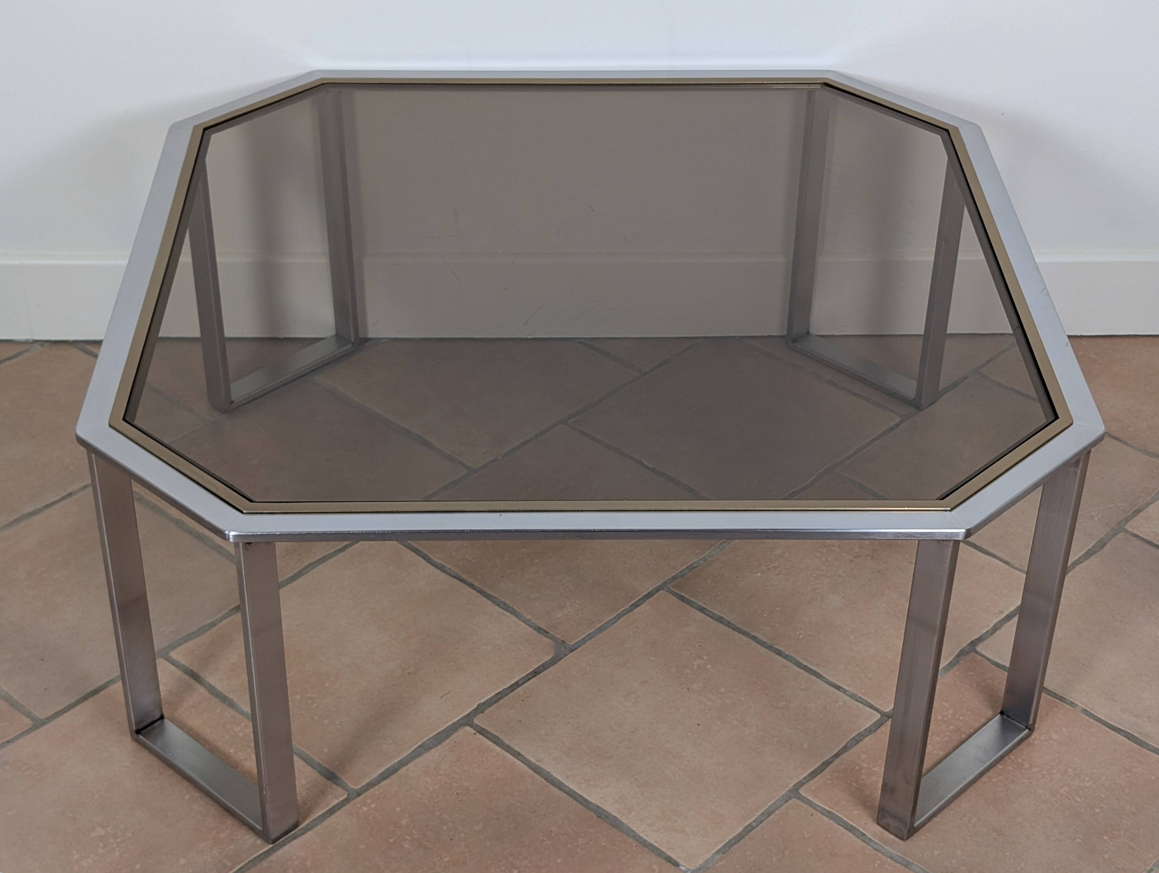 Table basse verre fumé