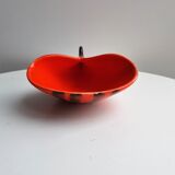 Empty orange enamelled pocket bird years 70