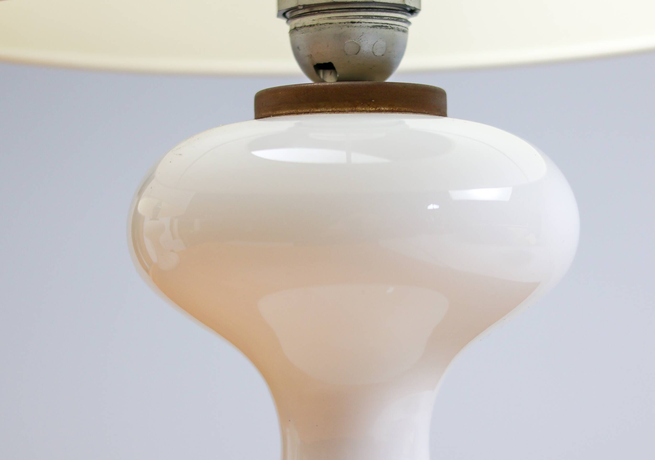 Pair of white ml1 table lamps by ingo maurer for m-design