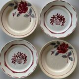 Mismatched plates in old earthenware