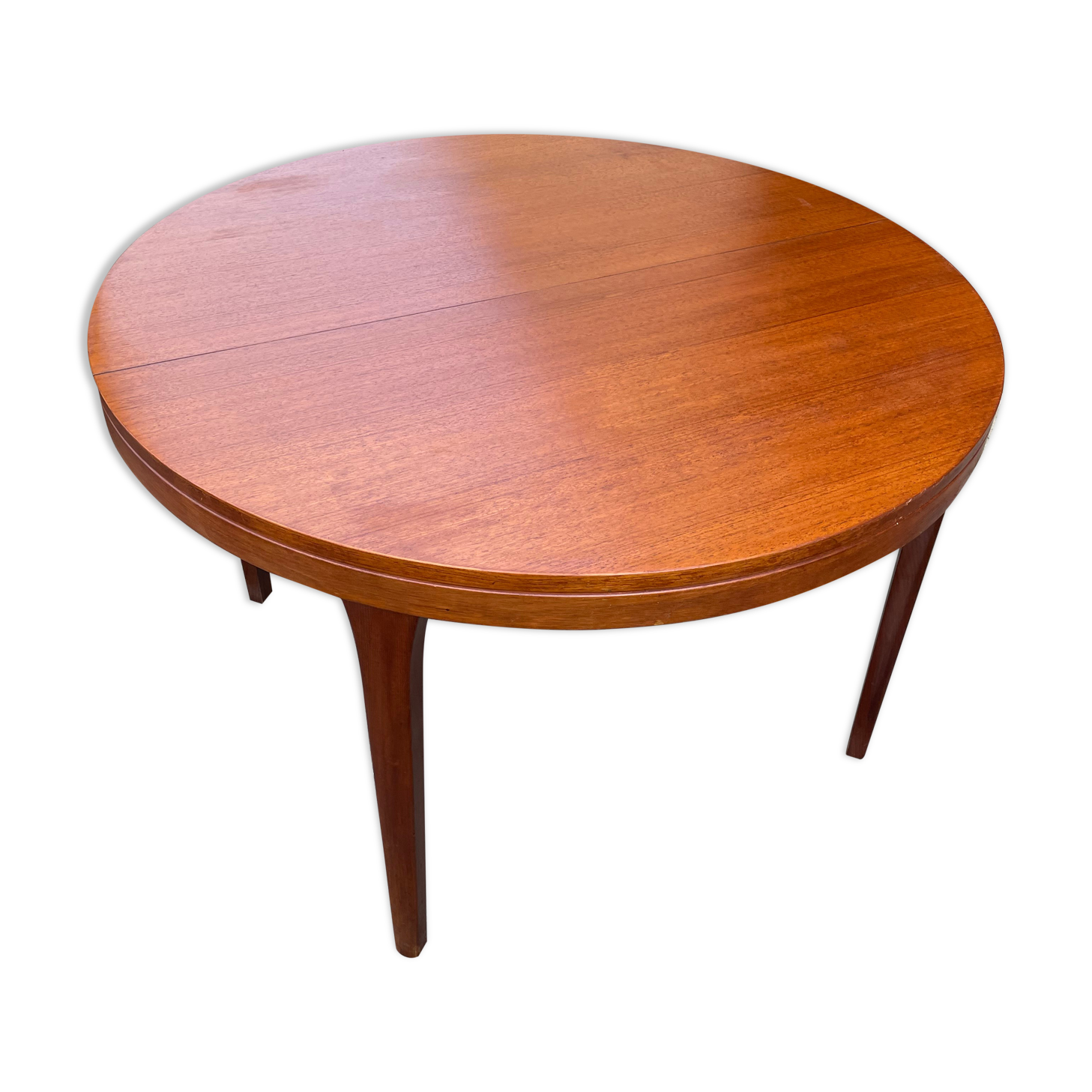 Round teak dining table