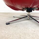 Vintage design tufted red sky leather lounge egg chair 1970s