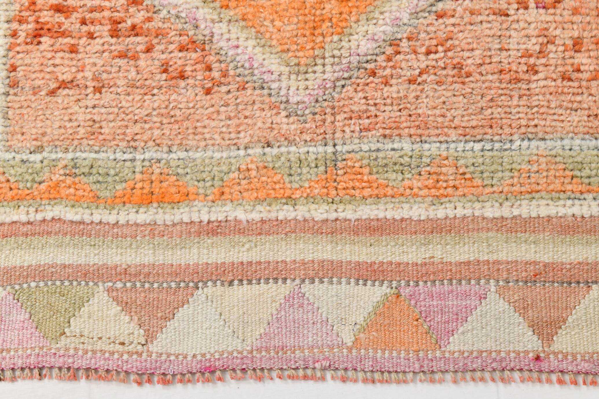 3x10 Orange & Beige Persian Vintage Runner Rug, 94x317Cm SK 22040