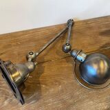 Jieldé lamp 2 arms 40+25cm industrial graphite Jean Louis Domecq 1950