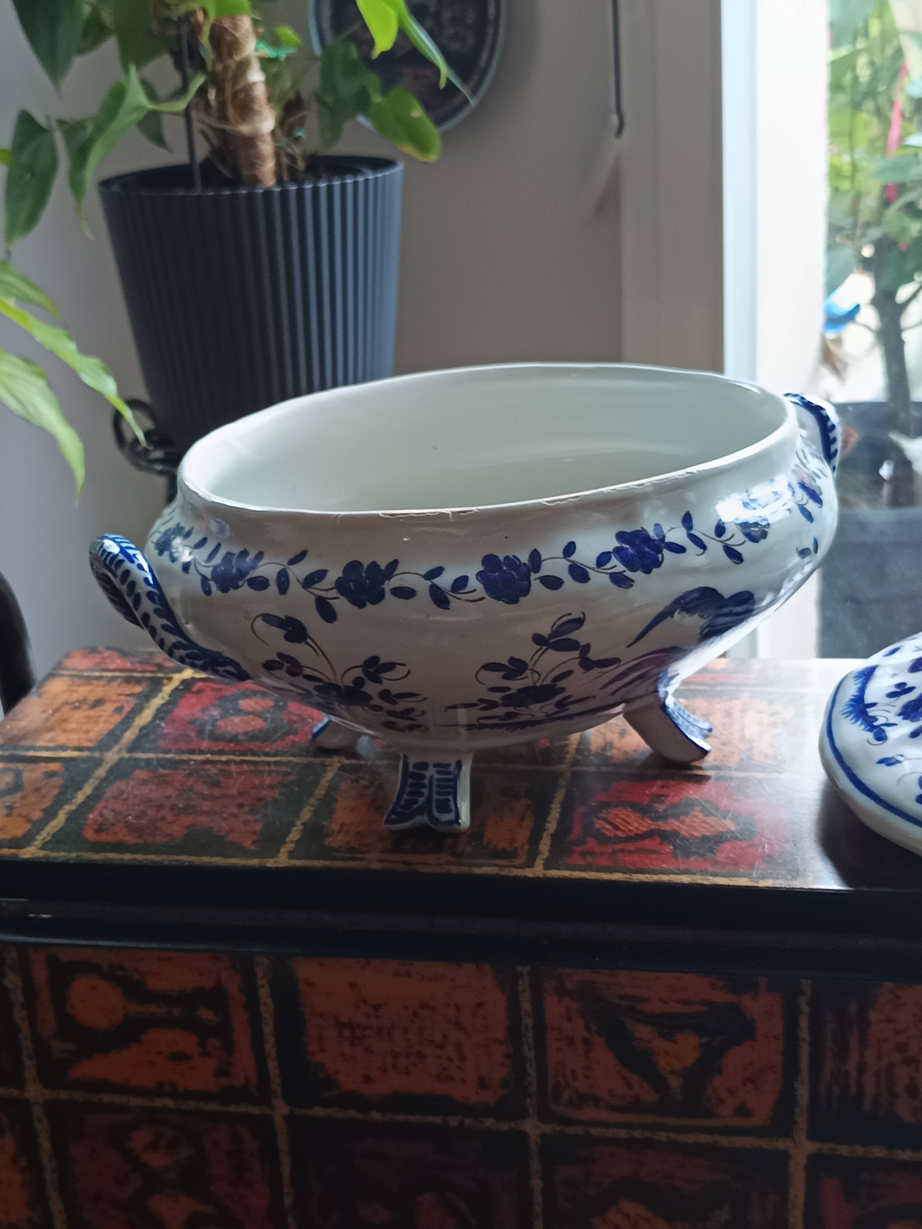 Antique earthenware vegetable dish from Matres Tolosane, attributed to Ribet and Bonnassies