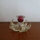 Bougeoir fleur verre  Murano poudre d'or