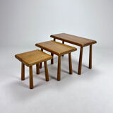 Modernist oak nesting tables, 1960s
