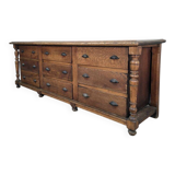 Large oak drawer unit from a haberdashery around 1900.