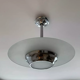 Art deco chandelier sandblasted glass and chrome France 1950