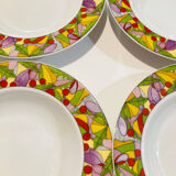4 hollow porcelain plates pattern multico Lubiana