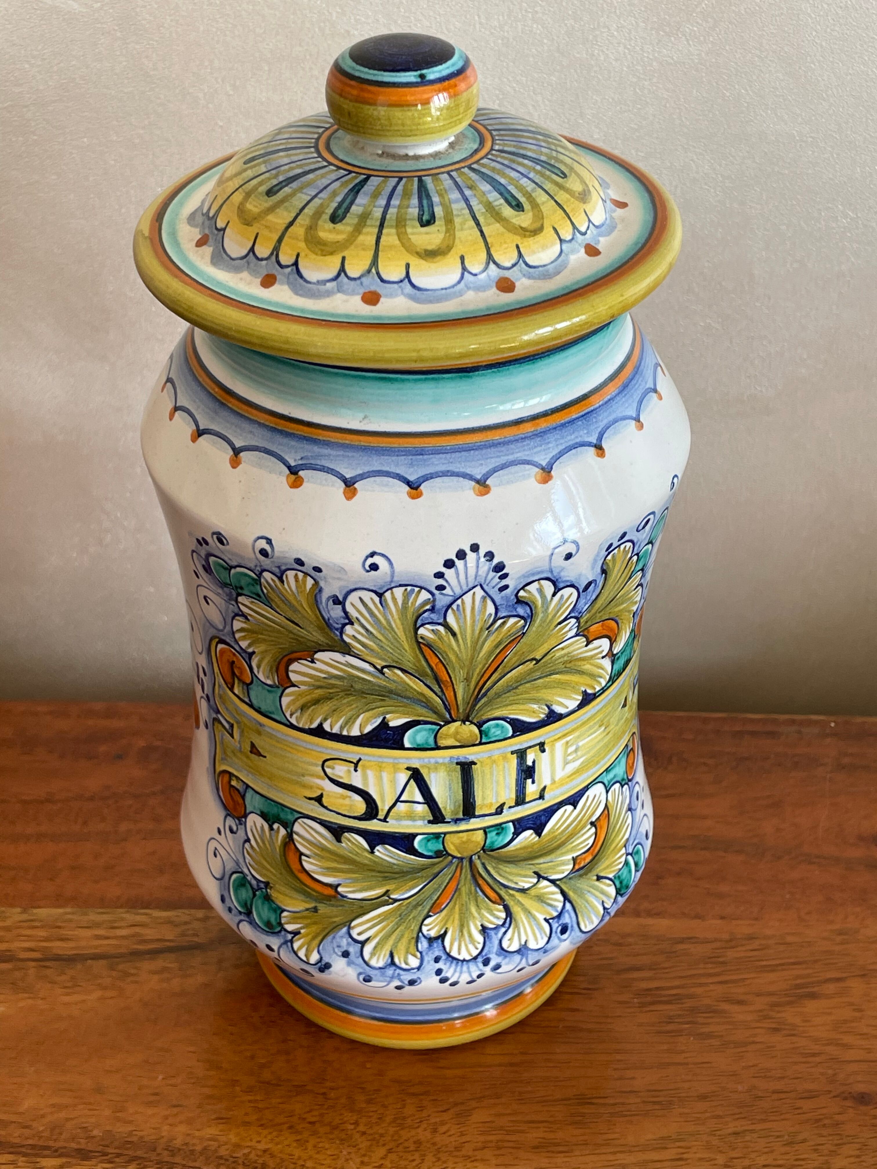 Apothecary pot Italy salt decoration hand