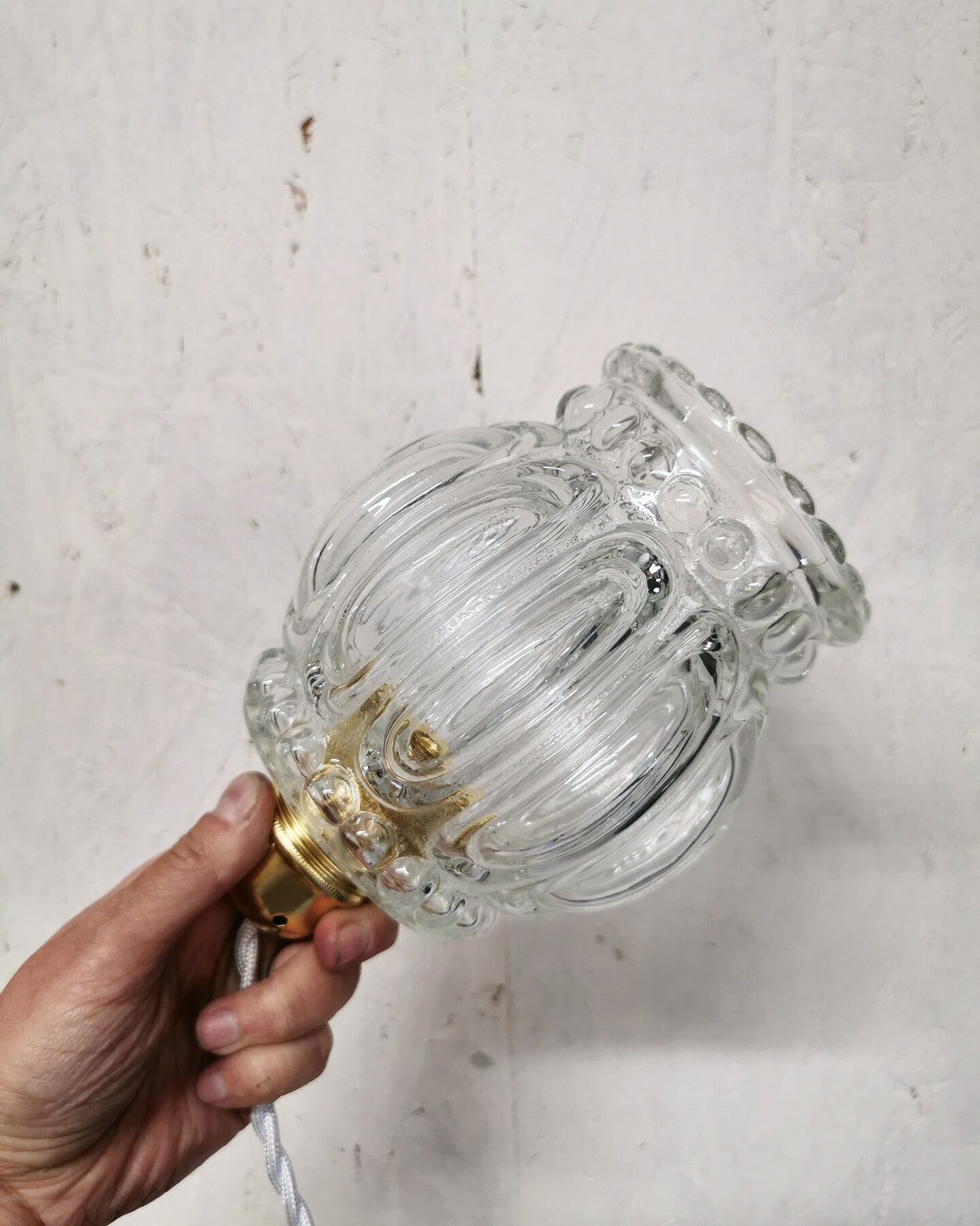 Vintage glass globe suspension walker