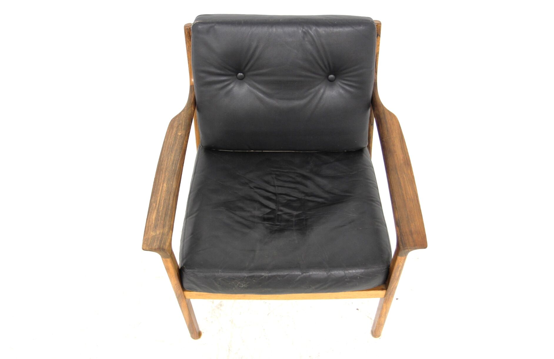 Scandinavian leather armchair, Bröderna Andersson, Sweden, 1960.
