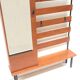 Large standing vintage coat rack with mirror and shoe cabinet made in the 1960s