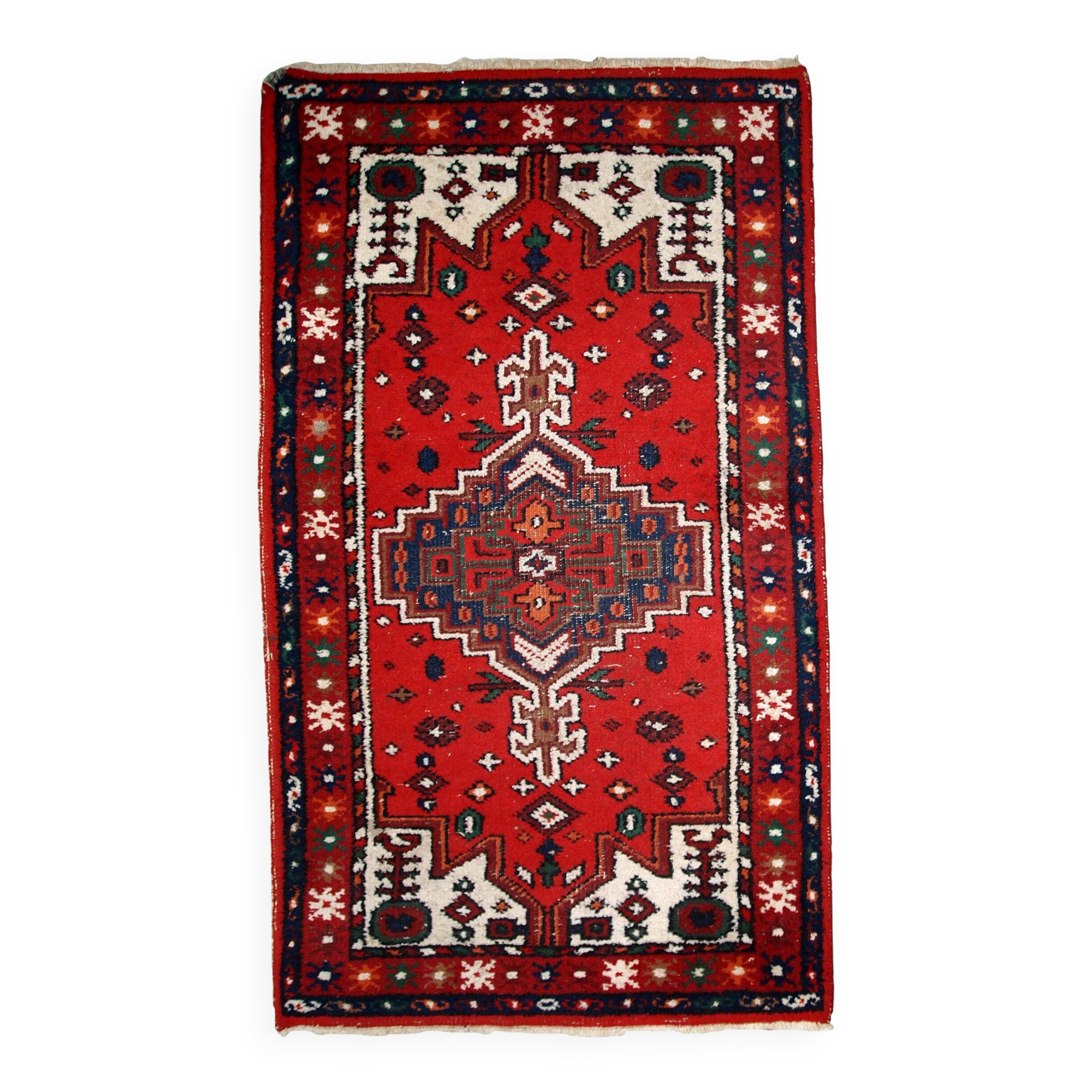 Tapis Vintage Hamadan en Laine, Années 1970, Élégance Intemporelle