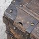 Chest or travel trunk in wood and wrought iron, 18th century