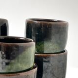 handmade ceramic service: 6-piece glazed stoneware coffee cups