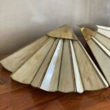 Pair of brass and glass wall lights