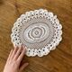 1 napperon au crochet, ovale, vintage ancien