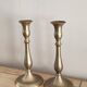 Pair of bronze candle holders