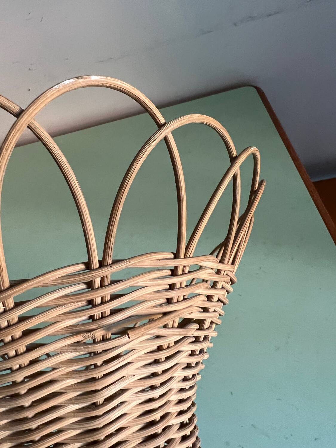 Vintage rattan basket basket