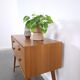 Vintage teak Danish chest of drawers with high slanted legs, side table, sideboard.