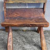 Brutalist folk art bench