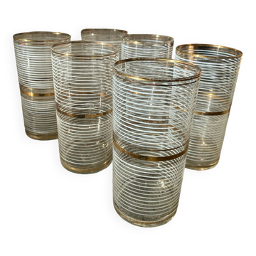 6 vintage orangeade glasses