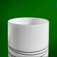 Vintage solid cylindrical lamp in white opal glass and brushed metal – postmodern design