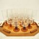 Plateau with 6 wine glasses and 6 champagne flutes
