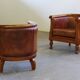 Set of vintage club chairs in leather, 1920s