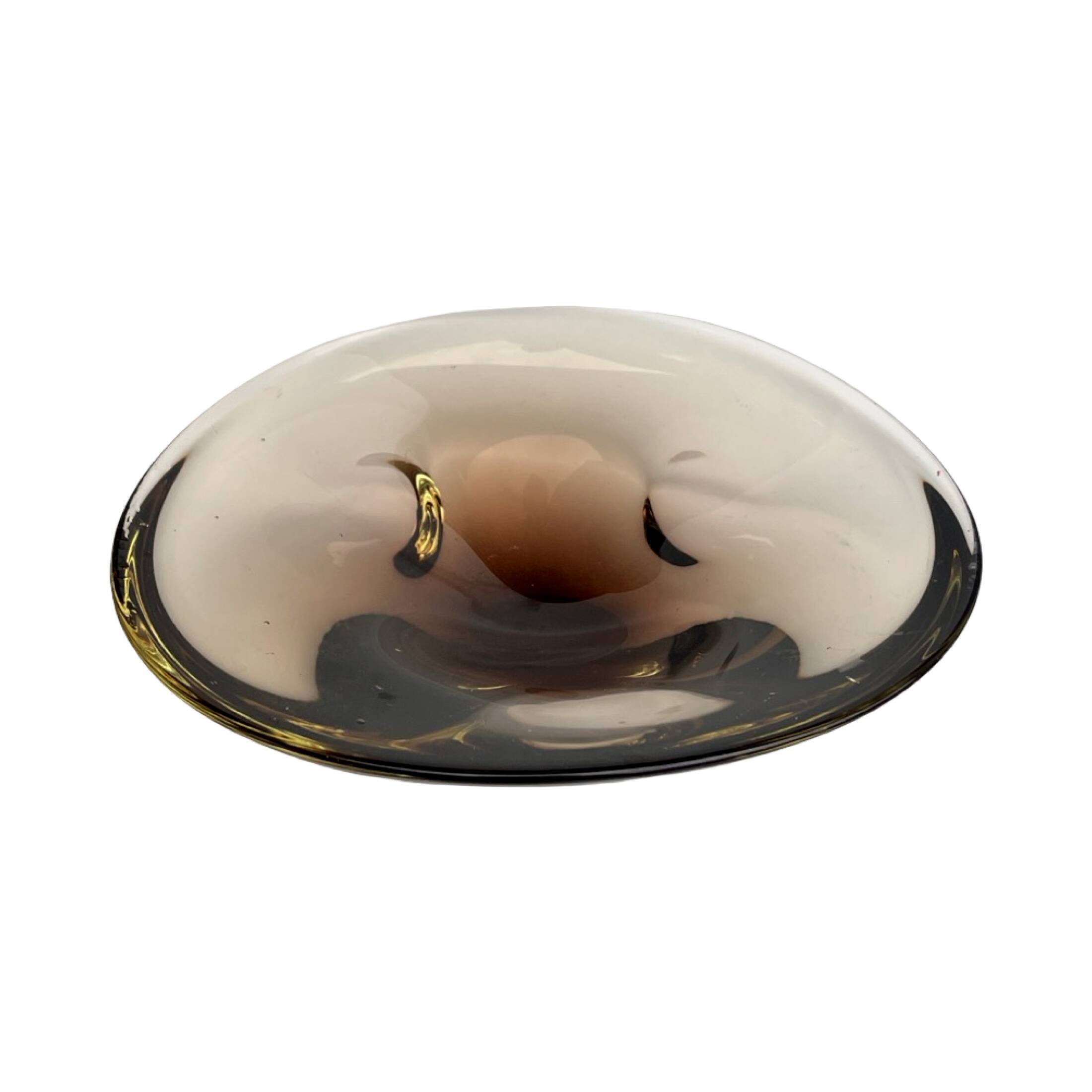 Bol en verre formé à la main conçu par M Klinger, Železný Brod Sklo, tchèque 1970