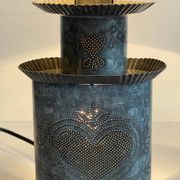 LAMPE Coeur ZINC Vintage
