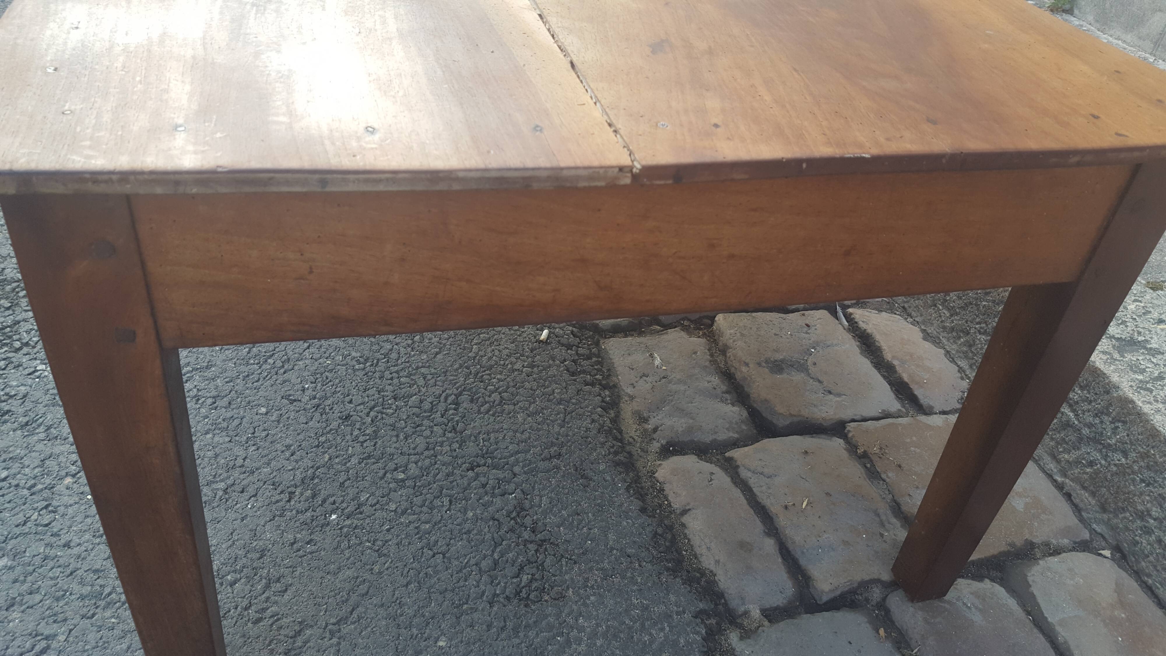 Farm table coffee table with drawers