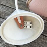 Vintage pink glass pendant light in Space Age style