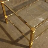 Table basse verre et laiton