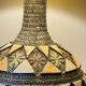 Vintage handcrafted lamp, pottery and silver-plated metal