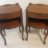 Set of 2 bedside tables in solid cherry wood