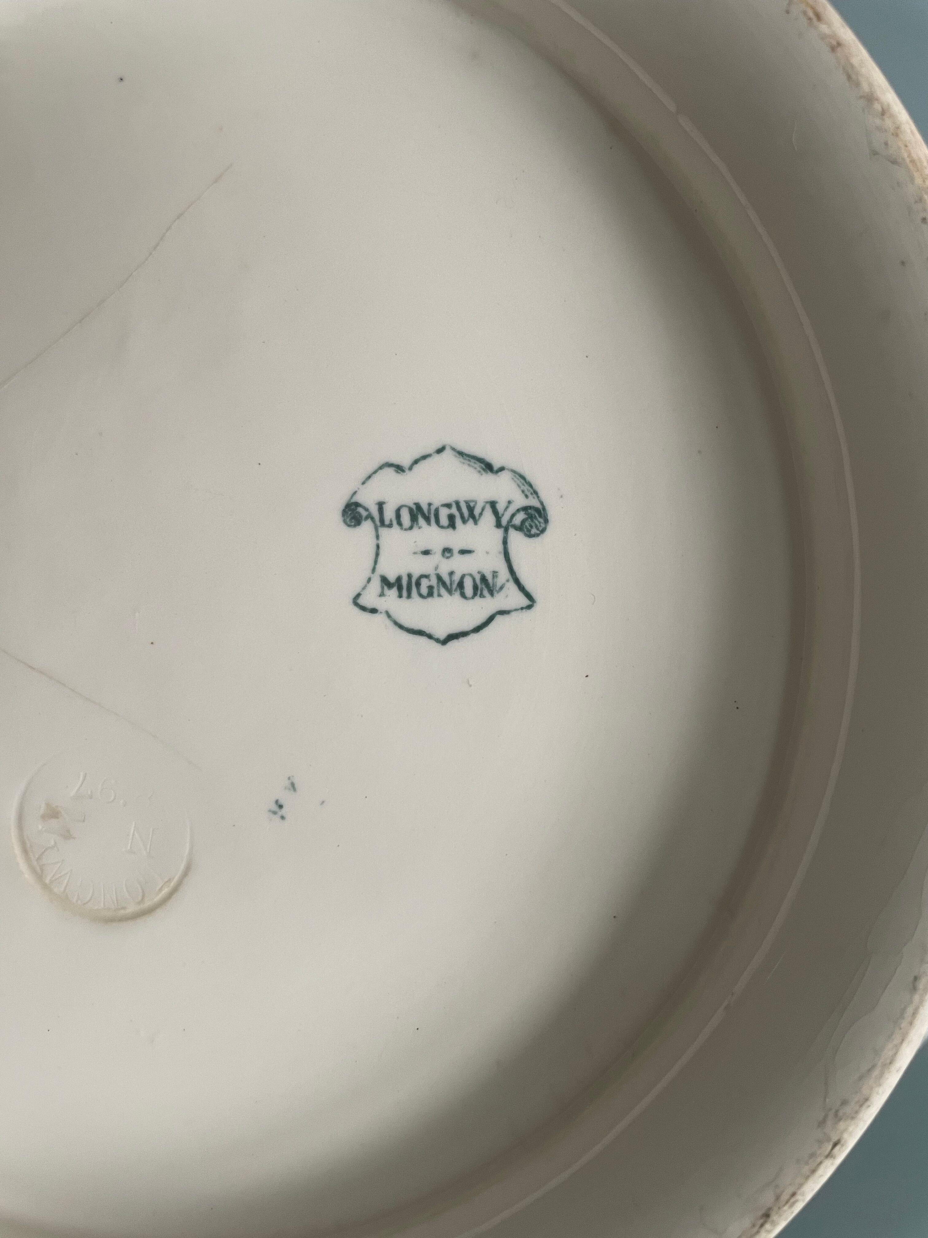 Nineteenth century earthenware bowl from Longwy, Mignon model