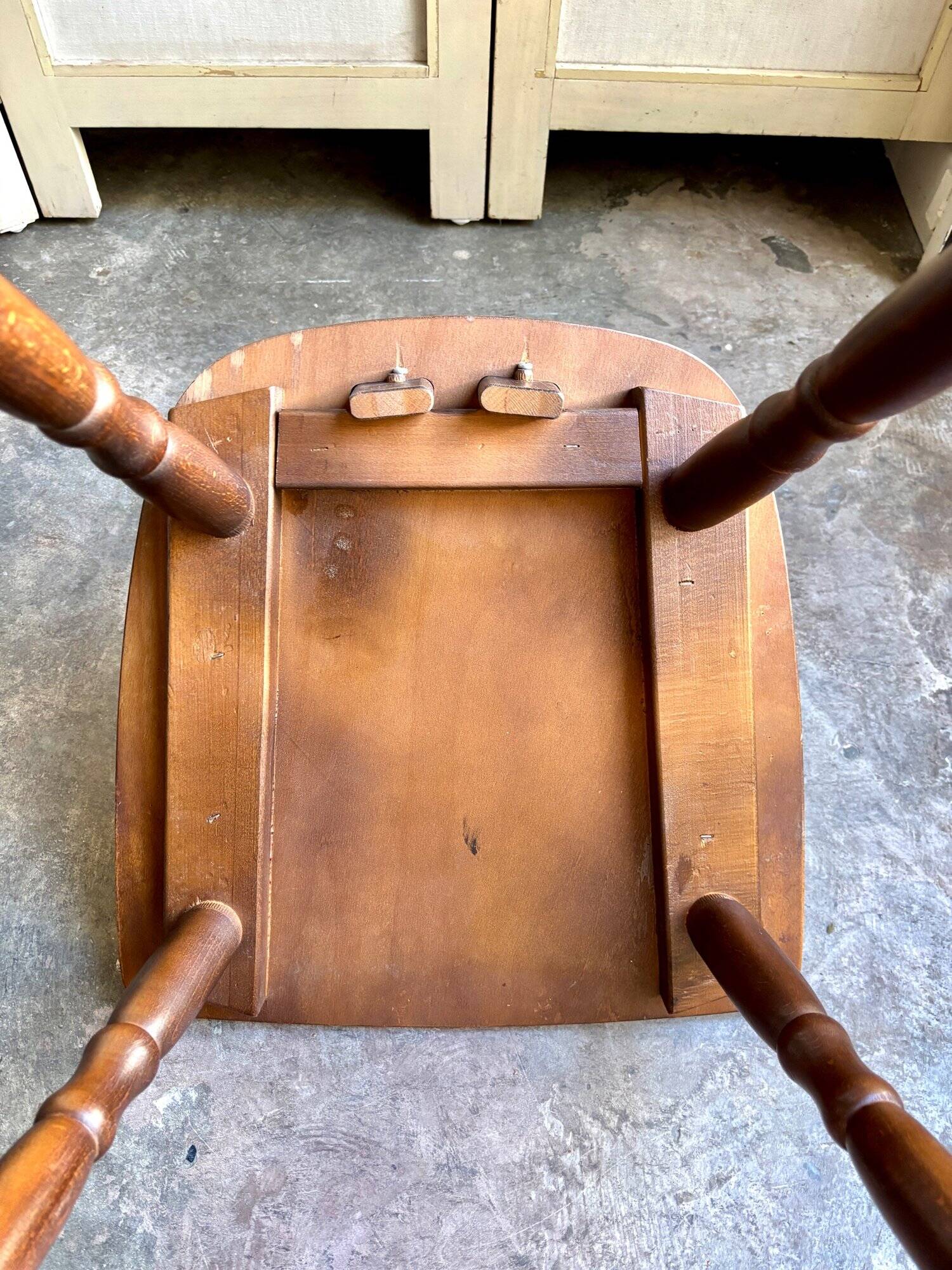 Brutalist chair in dark wood