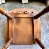 Brutalist chair in dark wood
