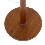 Scandinavian teak and leather floor lamp, Sweden, 1960