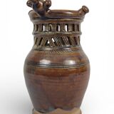 Deceptive pitcher in stoneware signed Jean-Claude Seguin (1954-)